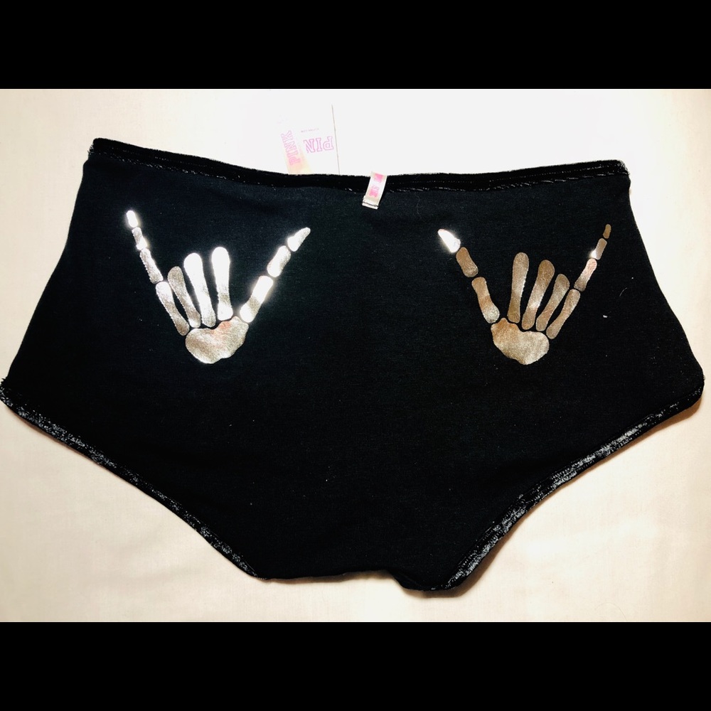 S PINK VS Black Boy Shorts W/ Velvet & SKETN